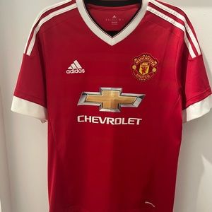 Adidas Manchester United red numberless jersey